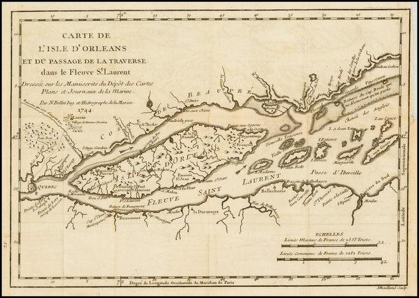 25-Canada Map By Jacques Nicolas Bellin