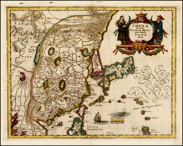 43-China, Japan and Korea Map By Matthaus Merian