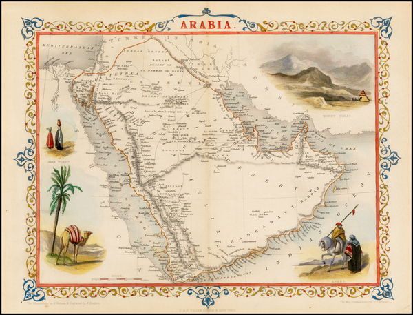 70-Middle East Map By John Tallis