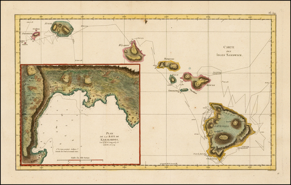 46-Hawaii and Hawaii Map By James Cook