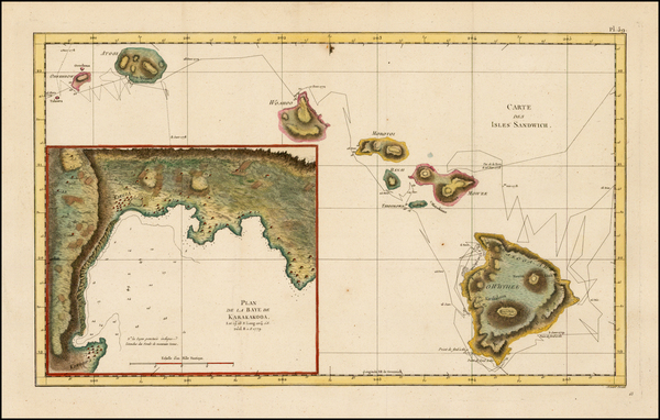 55-Hawaii and Hawaii Map By James Cook