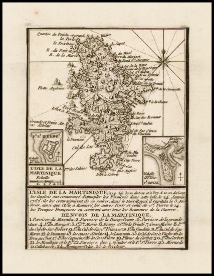 27-Caribbean Map By Jean de Beaurain