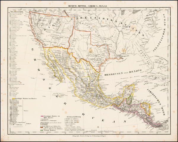 90-Texas, Southwest, Rocky Mountains and California Map By Carl Flemming