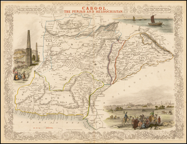 21-India, Central Asia & Caucasus and Middle East Map By John Tallis