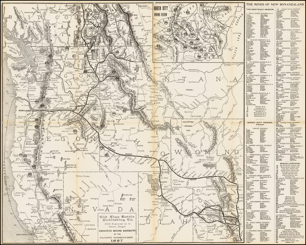 65-Southwest, Rocky Mountains, California and Canada Map By 