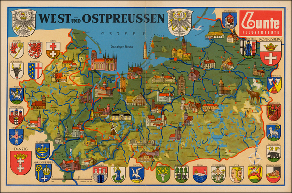 95-Poland and Germany Map By Bunte Illustrierte 