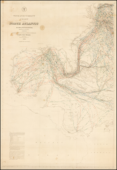 21-Mid-Atlantic, Florida, Southeast, Caribbean and Central America Map By Matthew Fontaine Maury