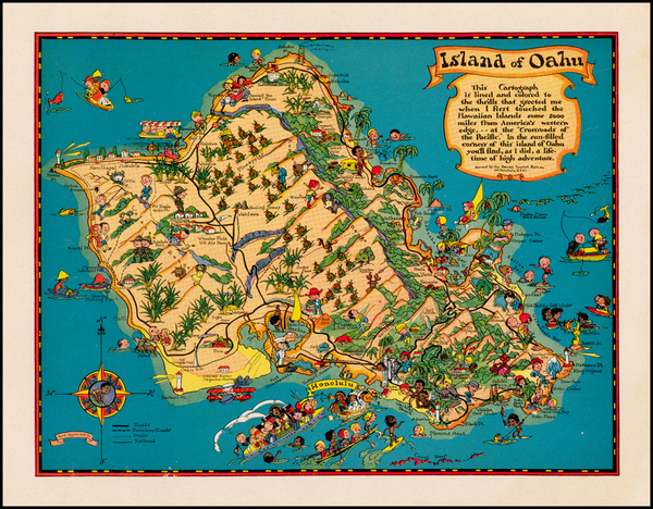 93-Hawaii and Hawaii Map By Ruth Taylor White