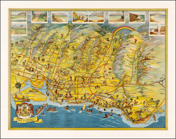 80-Hawaii, Hawaii and Pictorial Maps Map By Henry B. Christian