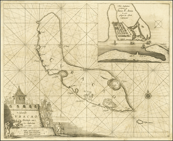 33-Caribbean Map By Arent Roggeveen / Jacobus Robijn