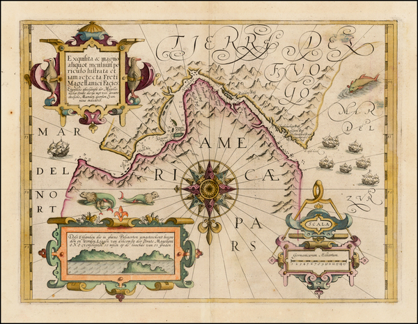 98-Polar Maps and South America Map By Gerard Mercator