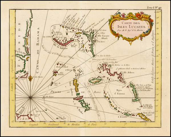 10-Florida and Caribbean Map By Jacques Nicolas Bellin