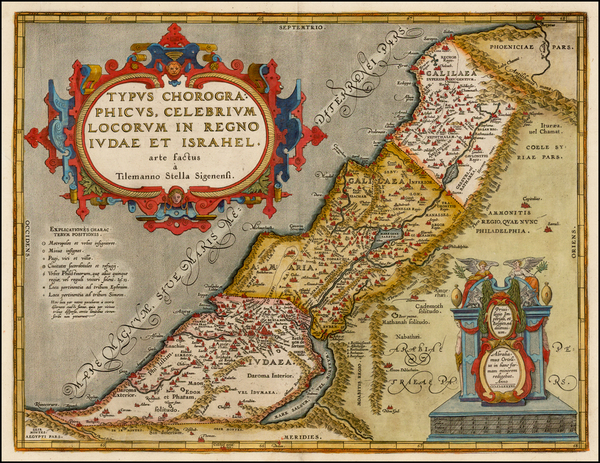 32-Holy Land Map By Abraham Ortelius