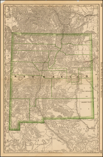 66-Southwest and New Mexico Map By William Rand  &  Andrew McNally