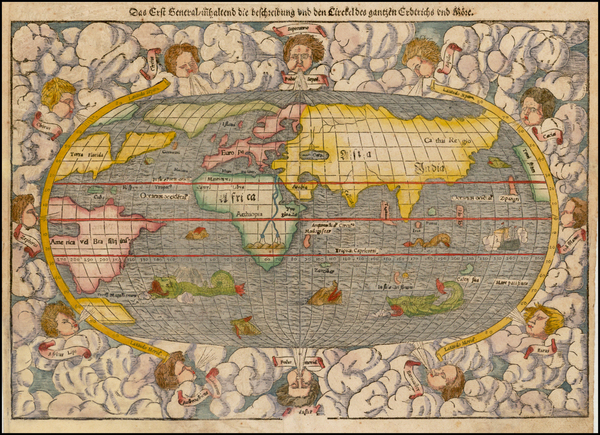 57-World and World Map By Sebastian Munster