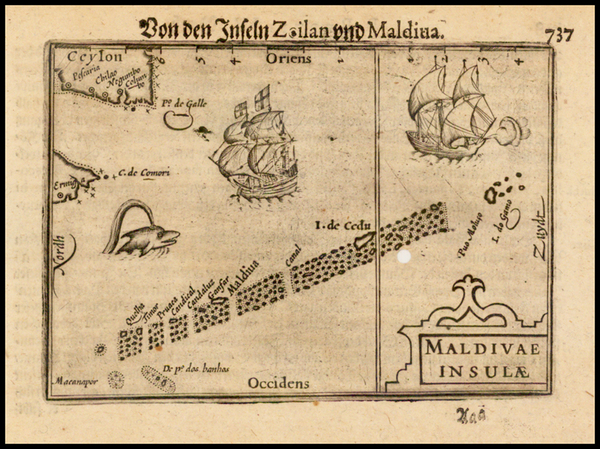 78-India and Other Islands Map By Barent Langenes