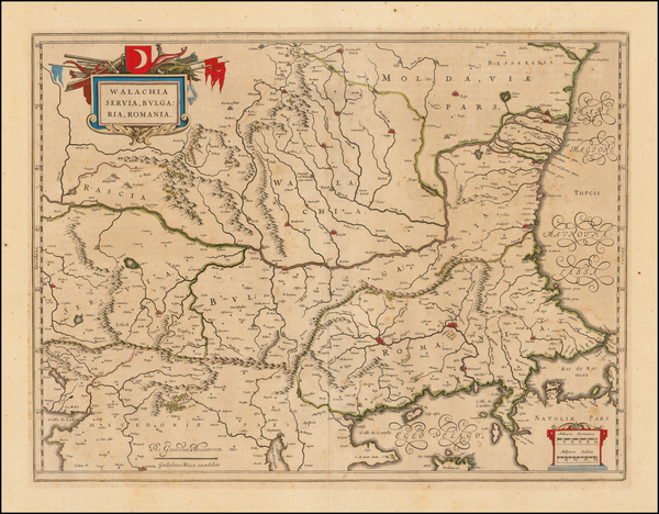 86-Romania and Balkans Map By Willem Janszoon Blaeu