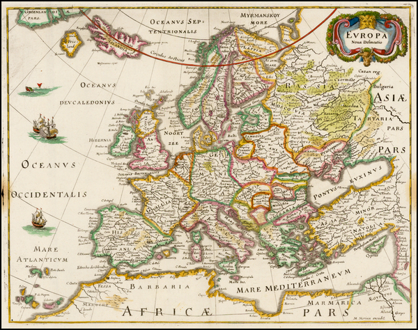 99-Europe and Europe Map By Matthaus Merian