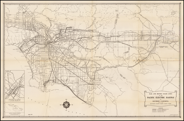 91-California Map By Pacific Electric Railway