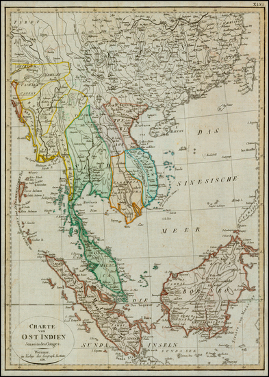 98-China and Southeast Asia Map By Weimar Geographische Institut