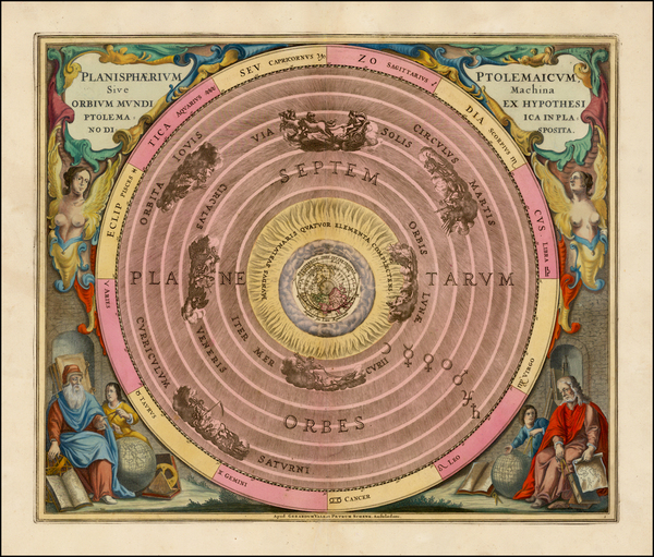 35-Celestial Maps Map By Andreas Cellarius