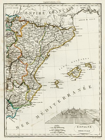 1-Europe, Spain and Balearic Islands Map By Conrad Malte-Brun