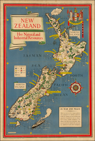 83-New Zealand Map By George MacDonald