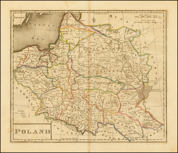 22-Poland and Baltic Countries Map By Mathew Carey