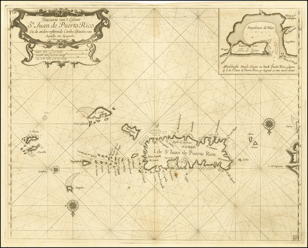 100-Caribbean Map By Arent Roggeveen