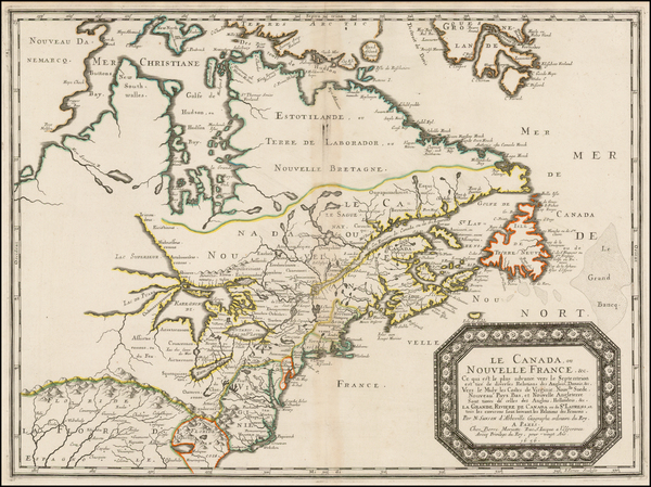 72-United States, Midwest and Canada Map By Nicolas Sanson