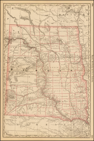 61-Plains, North Dakota and South Dakota Map By Rand McNally & Company