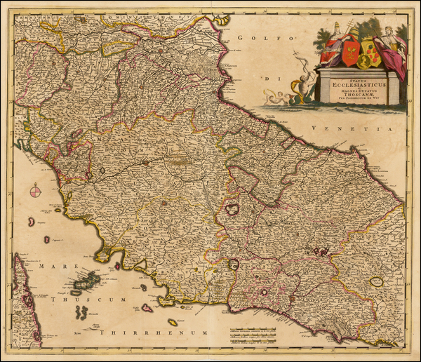 38-Northern Italy and Southern Italy Map By Frederick De Wit