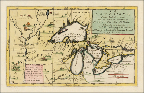 37-Midwest and Canada Map By Vincenzo Maria Coronelli