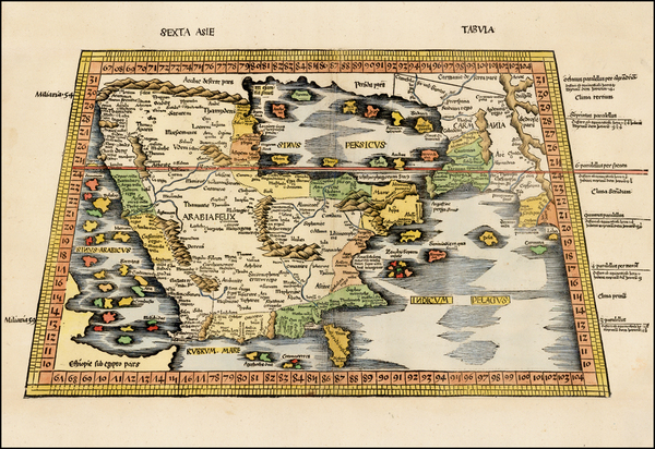 63-Middle East Map By Martin Waldseemüller