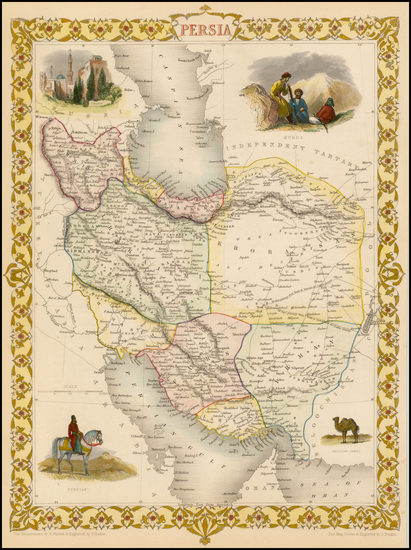 95-Central Asia & Caucasus and Middle East Map By John Tallis