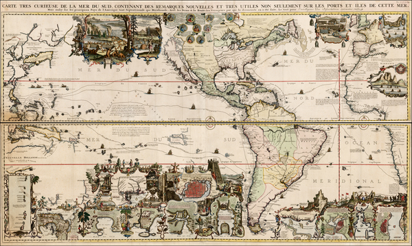 67-World, World, Atlantic Ocean, North America, South America, Pacific, California and America Map