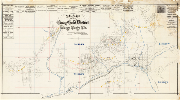 96-Southwest and Rocky Mountains Map By Wheeler & Hurlburt