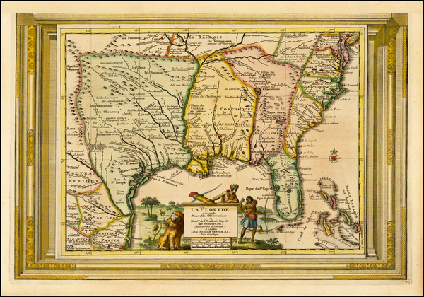 18-Florida, South, Southeast and Texas Map By Pieter van der Aa