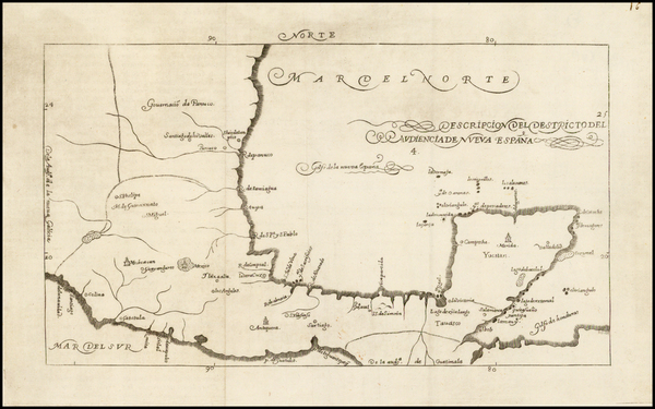 99-Mexico Map By Antonio de Herrera y Tordesillas
