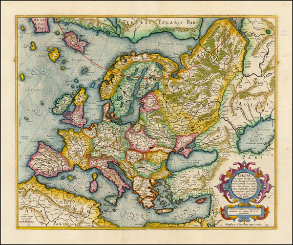 90-Europe and Europe Map By  Gerard Mercator