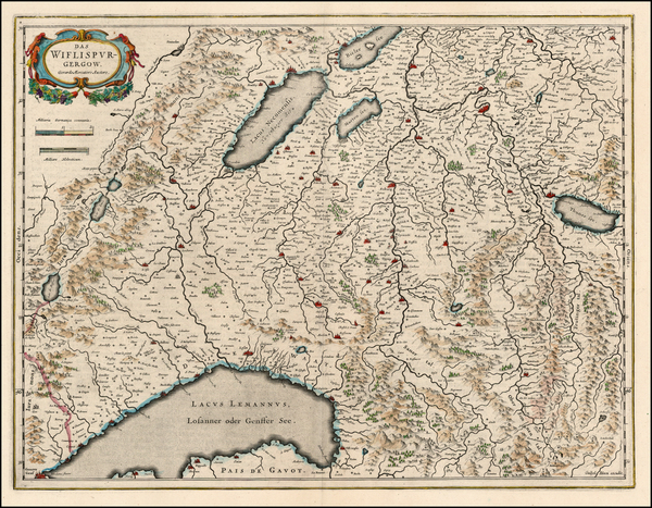 74-Europe and Switzerland Map By Willem Janszoon Blaeu