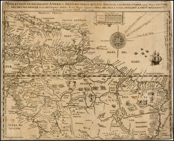 49-South America Map By Levinus Hulsius