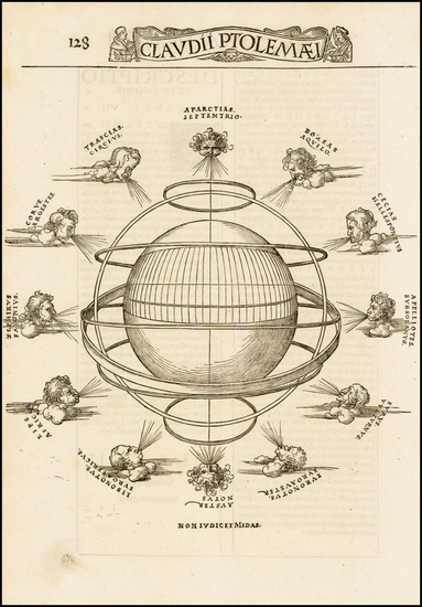 46-World, World, Celestial Maps and Curiosities Map By Lorenz Fries