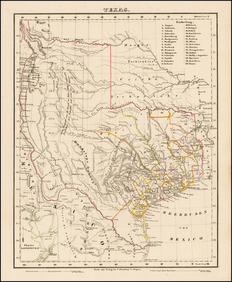 94-Texas Map By Carl Flemming