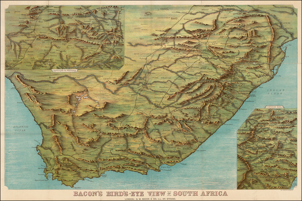 25-South Africa Map By G.W. Bacon & Co.