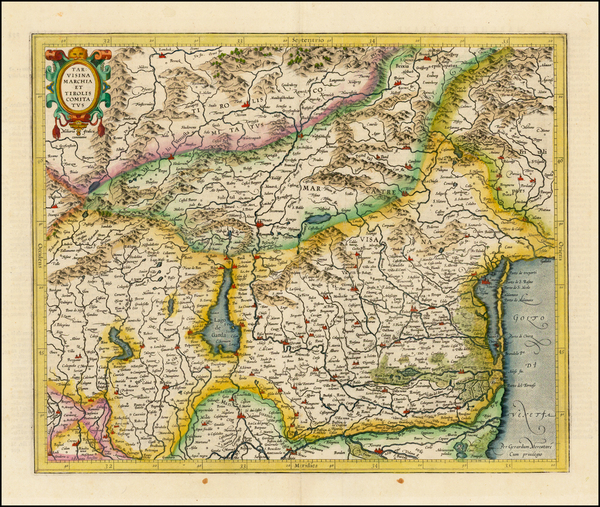 17-Italy Map By  Gerard Mercator