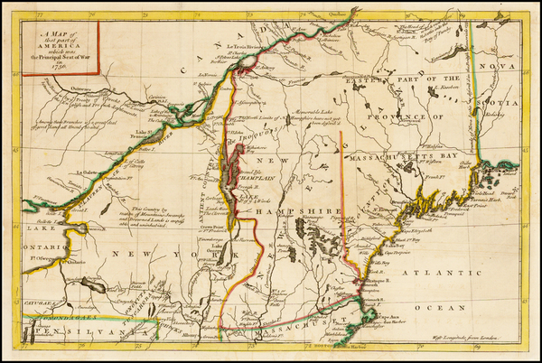 60-New England Map By Gentleman's Magazine