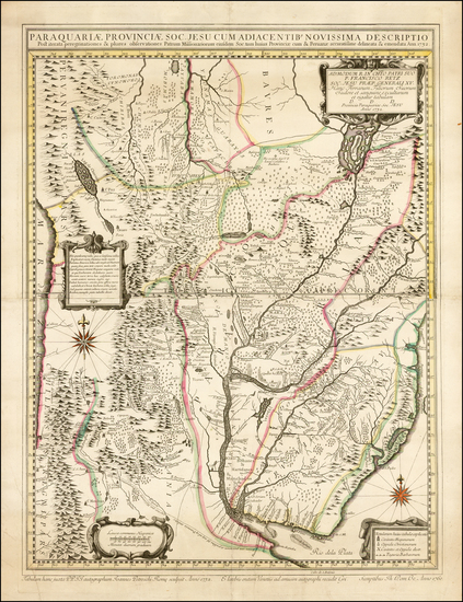 54-Argentina, Brazil and Paraguay & Bolivia Map By Giovanni Petroschi