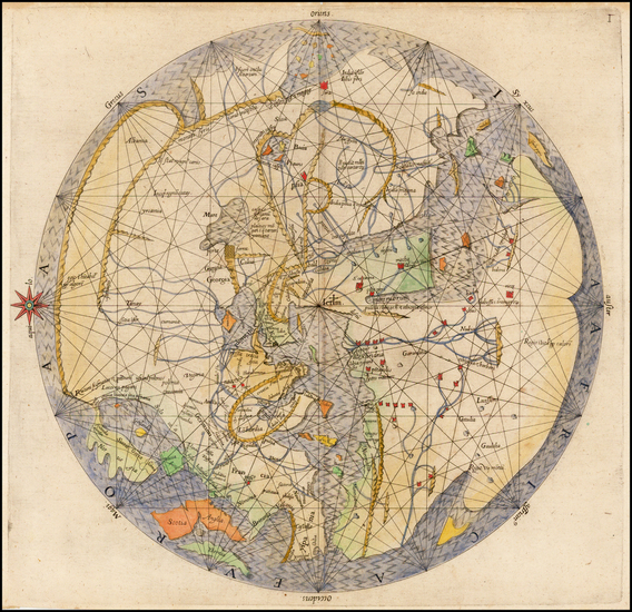 70-World and World Map By Johann Bongars / Pietro Vesconte