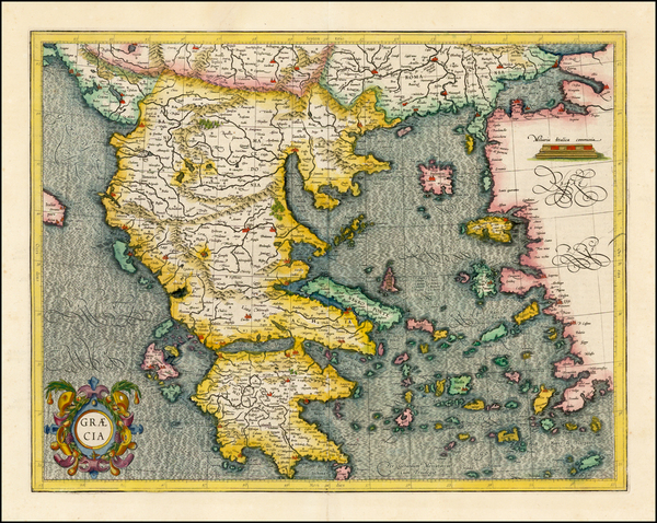 38-Greece Map By  Gerard Mercator